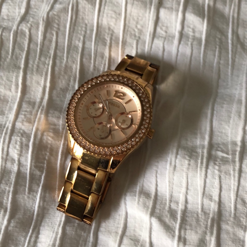 Gold Fossil Watch